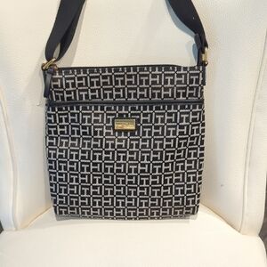 Tommy Hilfiger Black and White Crossbody Bag